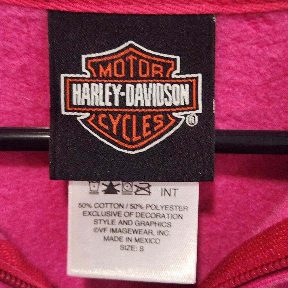 Ladies Harley Davidson Dark Pink Hoodie, Size S - Picture 3 of 8